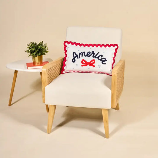 Scalloped Rectangle Throw Pillow–America