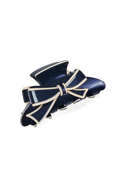 Violet & Brooks Navy Two-Tone Bow Hair Claw or Hair Clip