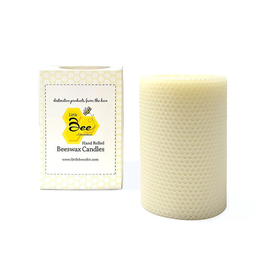 Naked Bee Hand Rolled Beeswax Pillar Candle