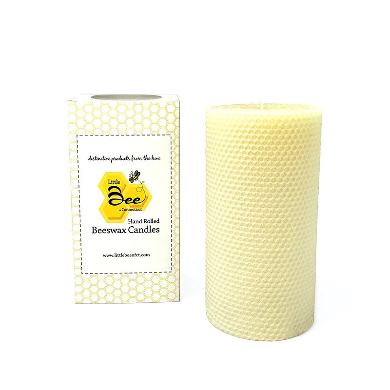 Naked Bee Hand Rolled Beeswax Pillar Candle