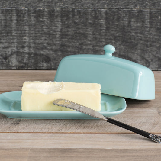 Eggshell Blue Rectangular Butter Dish