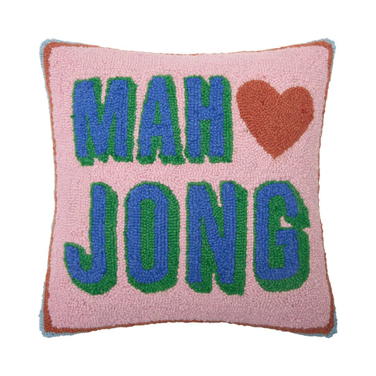 Mah Jong Hooked Wool Pillow by Ampersand