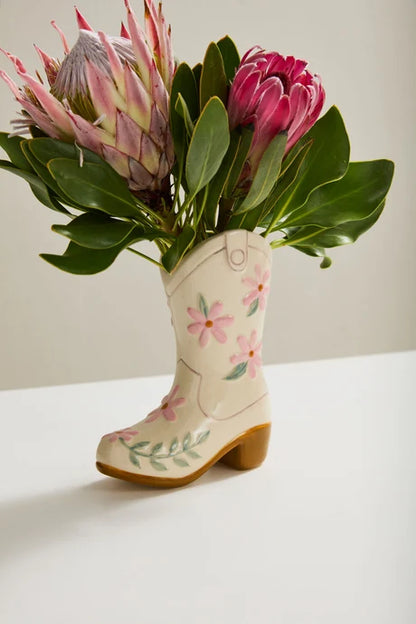 Cowboy Boot Vase