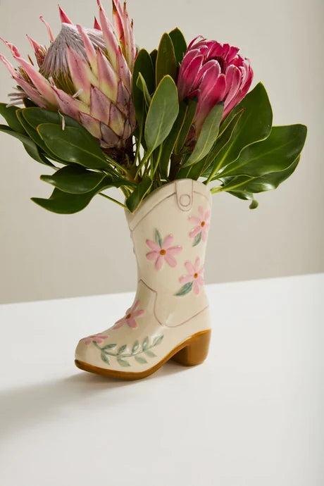 Cowboy Boot Vase