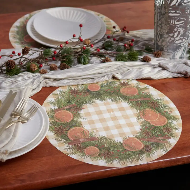Citrus Wreath Paper Placemat