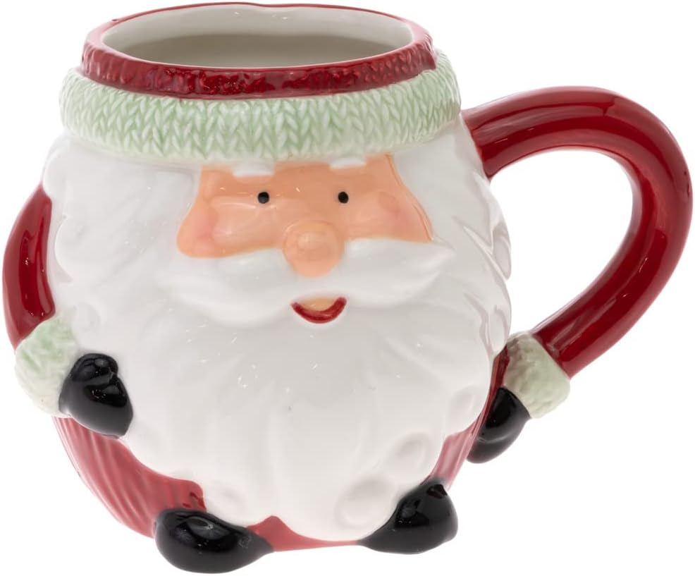 Jolly Santa Ceramic Christmas Mug - 15oz