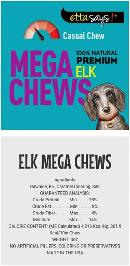 Etta Says! 10" Premium Crunchy Mega Chews Dog Treat - Buffalo