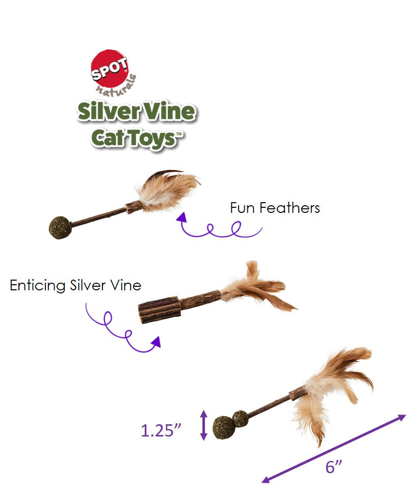 Ethical/Spot Silver Vine and Feathers Cat Toy