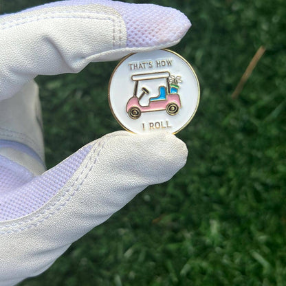 Birdie That's How I Roll Women's Golf Ball Marker with Hat Clip