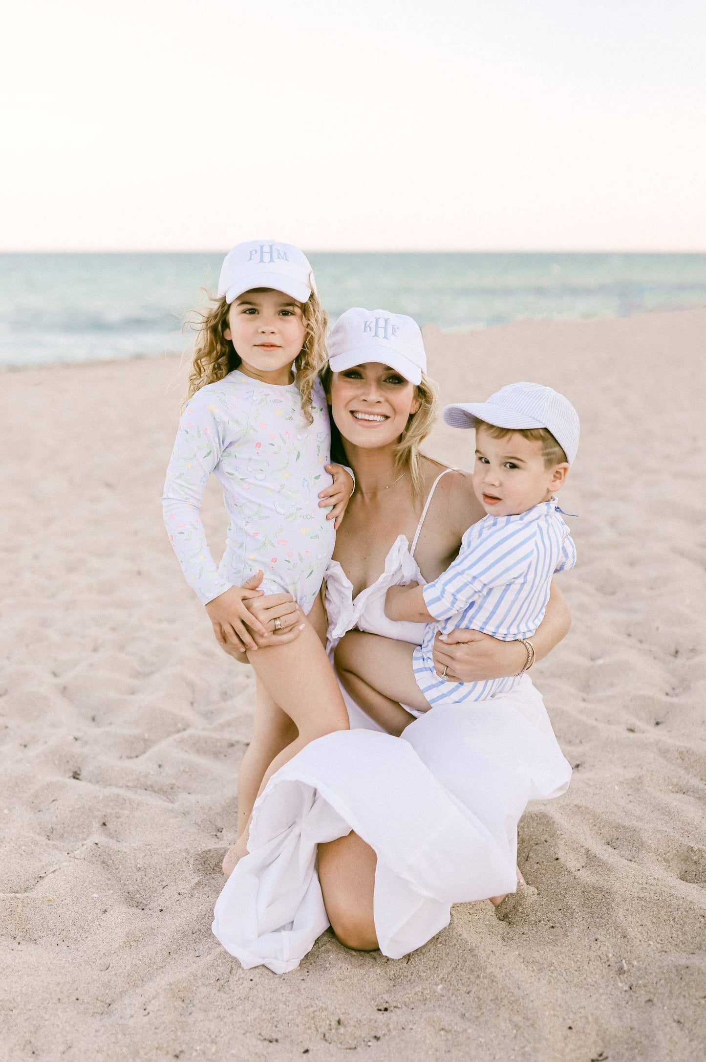 Baseball Hat in Seersucker Blue - Baby