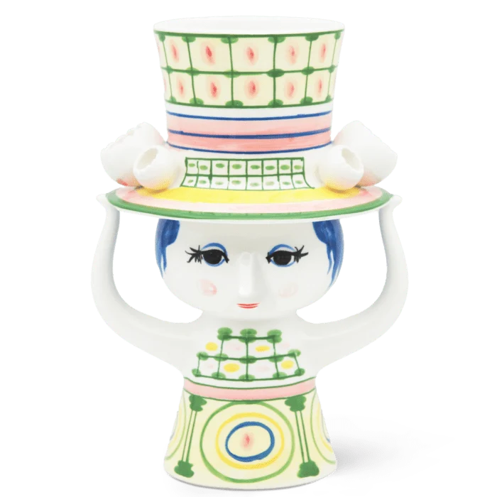 Bjørn Wiinblad Lady with Hat Vase - Green