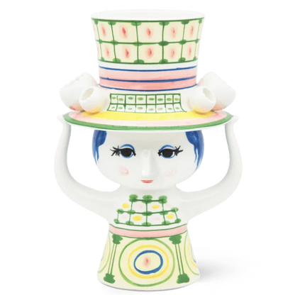 Bjørn Wiinblad Lady with Hat Vase - Green