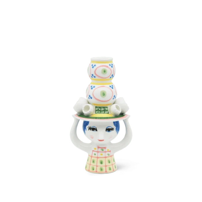 Bjørn Wiinblad Lady w/ Hat Candleholder - Yellow