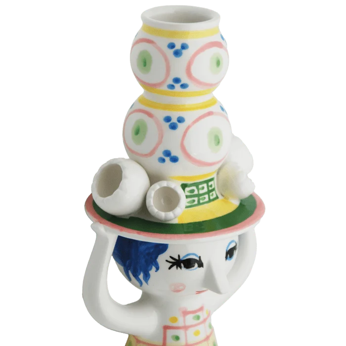Bjørn Wiinblad Lady w/ Hat Candleholder - Yellow