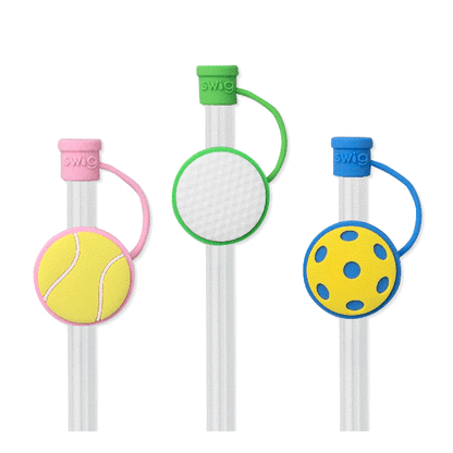 Sports Themed Straw Topper Set