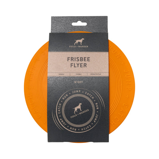 Field + Wander Tough & Durable Orange Frisbee Flyer Dog Toy