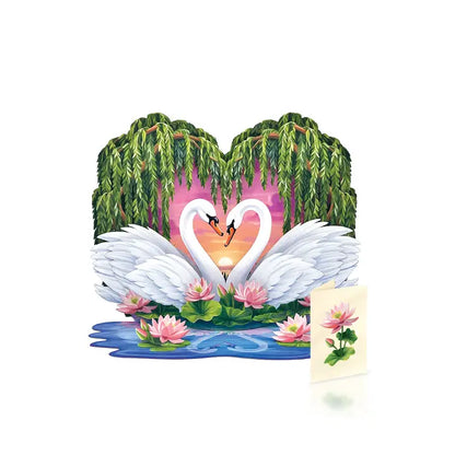 Sweetheart Swans Pop-up Card