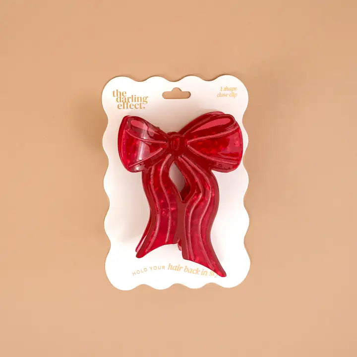 Red Bow Shape Up Claw Clip