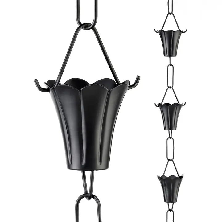 Fluted 11 Cup Rain Chain 8-1/2’