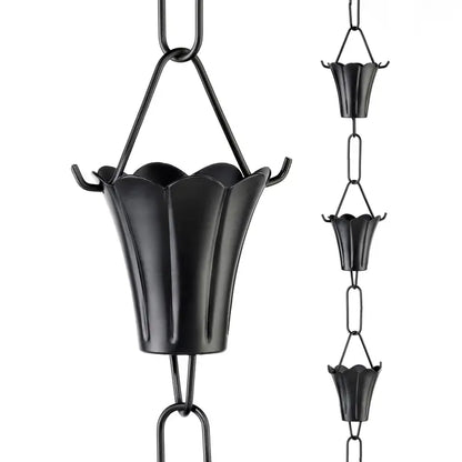 Fluted 11 Cup Rain Chain 8-1/2’