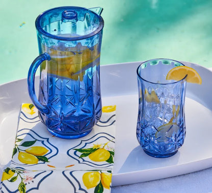 Traditional Classic Cobalt Blue Tumblers & Pitcher