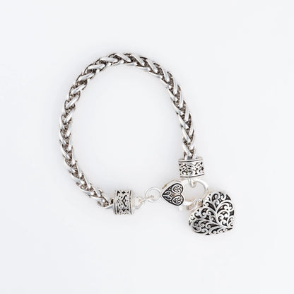 Lucie Heart Charm Bracelet in Silver