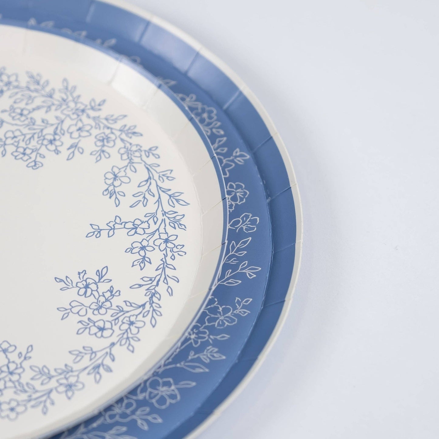 Floral Elegance Blue Dessert Plates