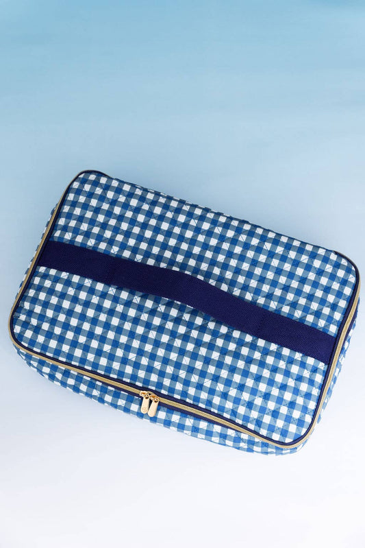 Riviera Blue Gingham Casserole Carrier