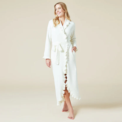 Ruffle Chenille Robe in Cloud