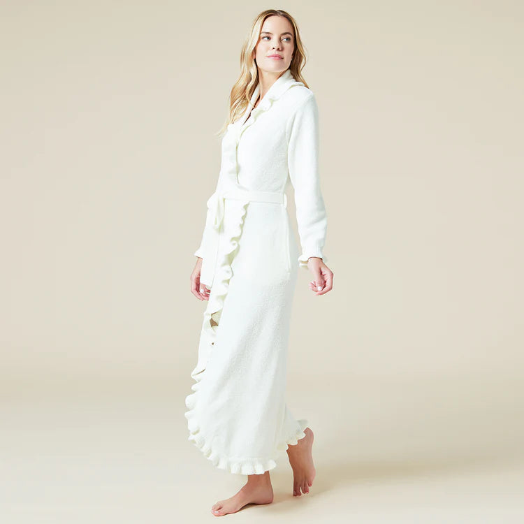 Ruffle Chenille Robe in Cloud