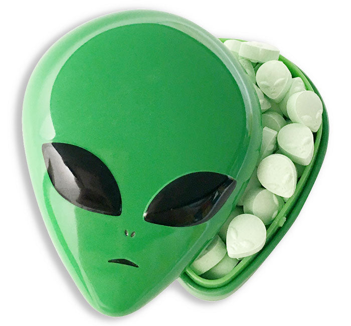 Alien Head Tin w/ Green Apple Candy