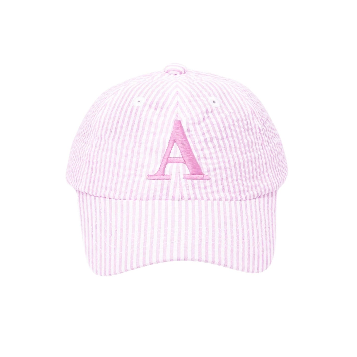 Baseball Hat in Seersucker Pink - Baby