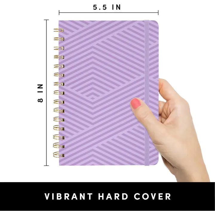 Geometric Lavender Hardcover Spiral Lined Journal Notebook