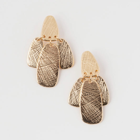 Kali Gold Layered Paddle Drop Earrings