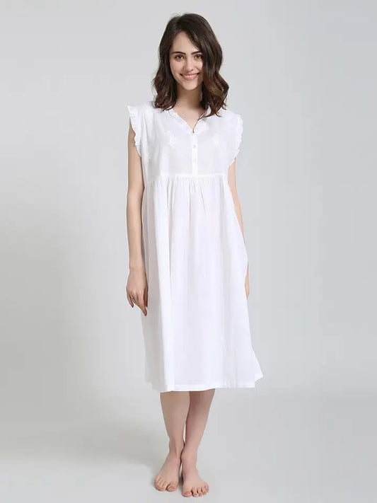 Victorian Classics Sleepwear White Cotton Helen Gown