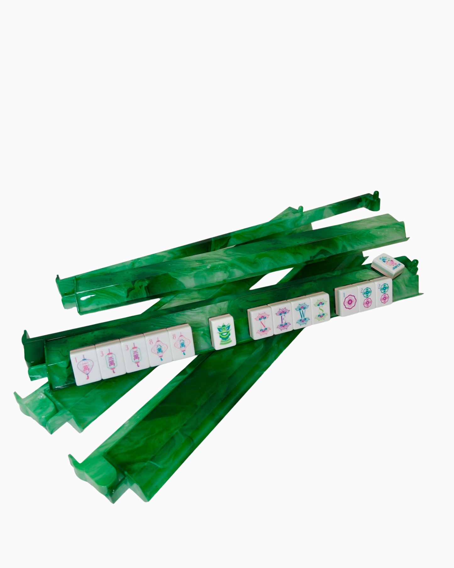 Mahjong Rack and Pusher Set Agate Green