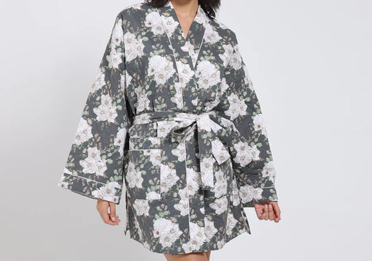 Mahogany Sleepwear Juliana Quilted Cotton Robe Jacket