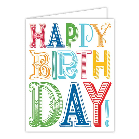 RosanneBeck Collections Handpainted Birthday Card - Happy Birth Day! Greeting Card