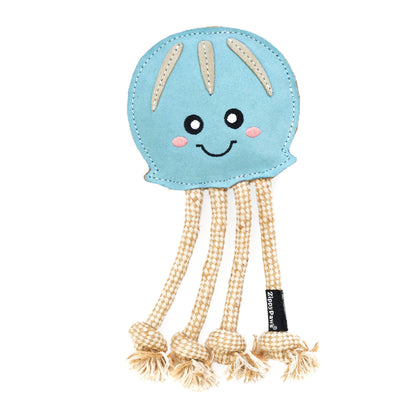 EcoZippy Suede and Rope Buddies - Jellyfish Dog Toy