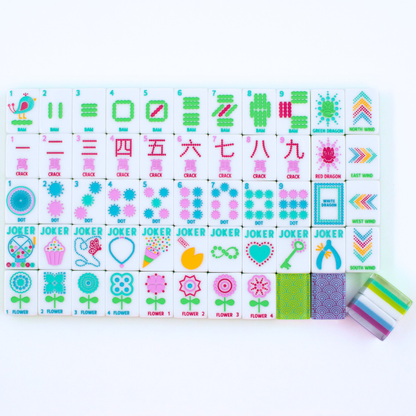 Crystal Confetti Purple - Mahjong Tile Set with a Sprinkle of Color