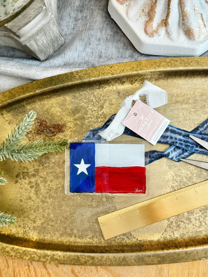 Acrylic Texas Flag Christmas Ornament