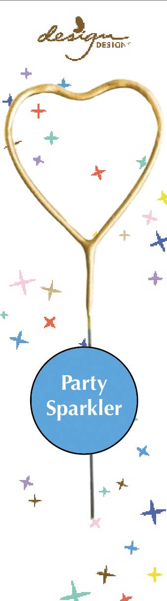 Gold Party Sparkler-Heart