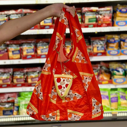 2-in-1 Bag Charm & Reusable Shopper Bag - Pizza Slice