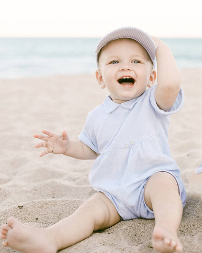 Baseball Hat in Seersucker Blue - Baby