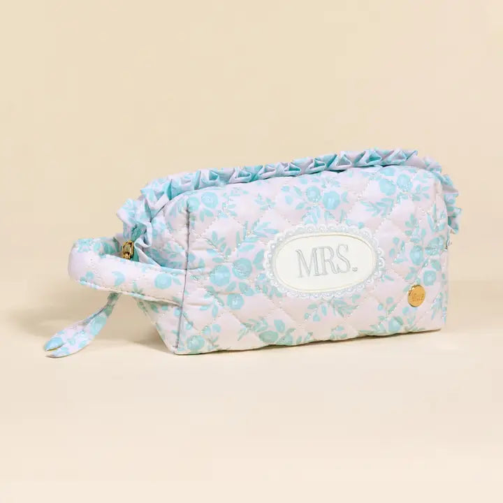 Mrs. Something Blue - Quilted Cosmetic Pouch