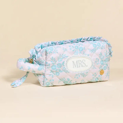 Mrs. Something Blue - Quilted Cosmetic Pouch
