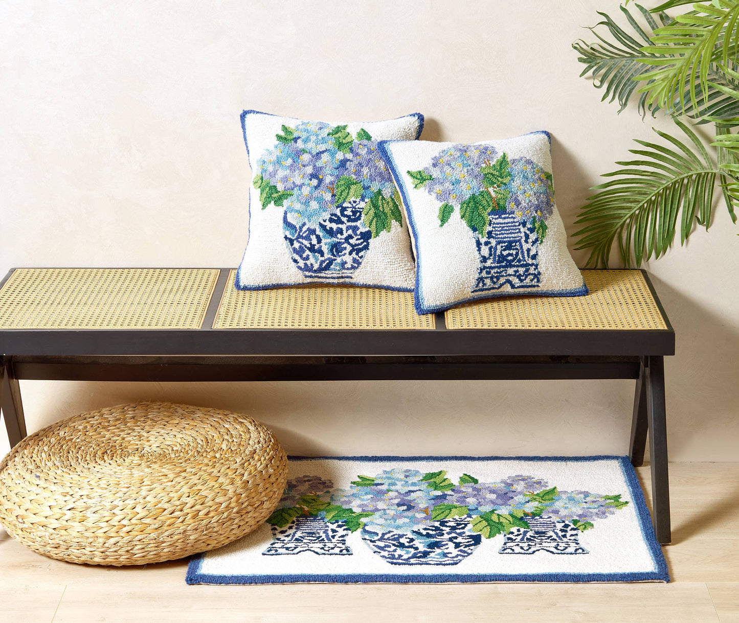 Rhapsody In Blue II Hook Pillow - Sally Eckman Roberts