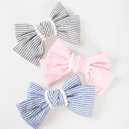 Violet & Brooks Skylar Pompom Pink Bow Barrette