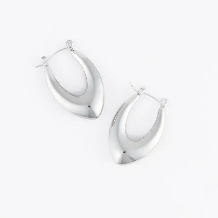 Oval Pointed Hoop Earrings