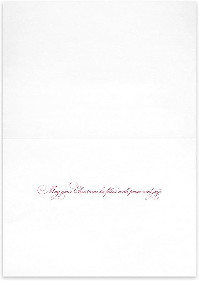 Boxed Embossed Merry Christmas Cards with Foil-Lined Envelopes